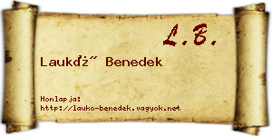 Laukó Benedek névjegykártya